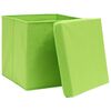 vidaXL Storage Boxes with Lids 4 pcs Green 32x32x32 cm Fabric