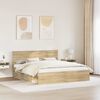 vidaXL Bed Frame with Headboard Sonoma 180 x 200 cm Solid Pine Wood