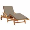 vidaXL Sun Lounger Reclining Taupe 200 x 67 x 84cm Solid Acacia wood