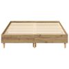 vidaXL Bed Frame No Mattress Artisan Oak 135x190 cm Double Engineered Wood