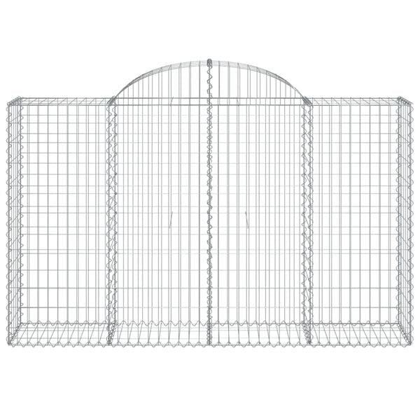 vidaXL Arched Gabion Baskets 2 pcs 200x50x120/140 cm Galvanised Iron