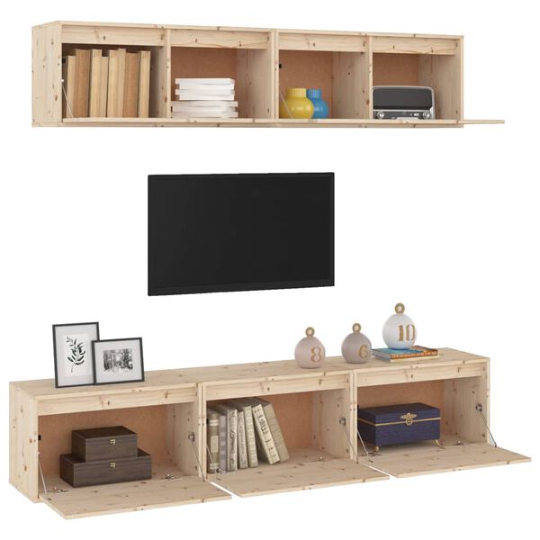 vidaXL TV Cabinets 5 pcs Solid Wood Pine