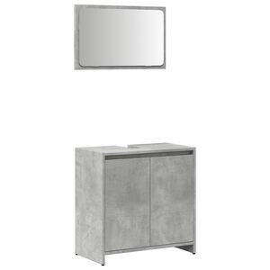 vidaXL 2 Piece Bathroom Furniture Set Concrete Grey Engineered Wood