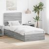 vidaXL Storage Bed Grey Sonoma 100 x 200 cm Engineered Wood