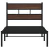 vidaXL Bed Frame without Mattress with Headboard Brown Oak 100x200 cm