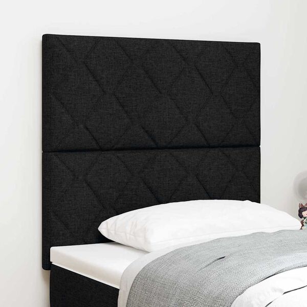 vidaXL Headboard with Headboard Black 90 cm Faux Leather