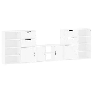 vidaXL 5 Piece TV Units with Storage "ODDA" White Solid Wood Pine
