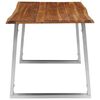 vidaXL Dining Table 140x80x75 cm Solid Acacia Wood and Stainless Steel