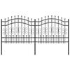 vidaXL Garden Fence Grey 240 x 140 cm Powder-coated steel