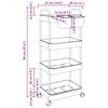 vidaXL Storage Trolley 4-Tier Transparent 37x28x95 cm Acrylic