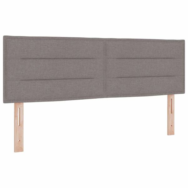 vidaXL LED Headboard with LED Strip Lights Manual Taupe 160 cm Fabric