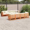 vidaXL 9 Piece Garden Sofa Set with Cushions Wax Brown Solid Wood Pine