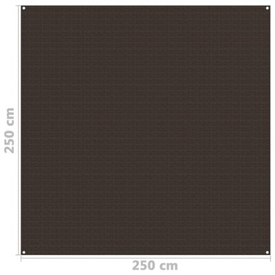 vidaXL Tent Carpet 250x250 cm Brown
