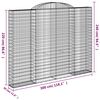 vidaXL Arched Gabion Baskets 9 pcs 300x30x220/240 cm Galvanised Iron