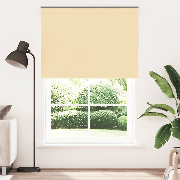 vidaXL Roller Blind Blackout Beige 160x230 cm Fabric Width 156.6 cm Polyester