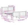 vidaXL Bed frame Brown and light grey 120 x 190 cm Solid pine wood