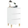 vidaXL Bed Cabinets & Wood Legs 2 pcs High Gloss White 40x35x69cm