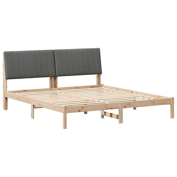 vidaXL Bed Frame with Headboard Brown 180 x 200 cm Solid Pine Wood