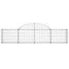 vidaXL Arched Gabion Baskets 2 pcs 200x30x40/60 cm Galvanised Iron