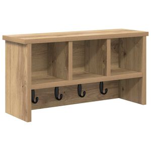 vidaXL Wall-Mounted Coat Rack with Shelf Artisan oak 50 x 16 x 26 cm
