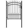vidaXL Fence Gate with Spikes Steel 100x125 cm Black