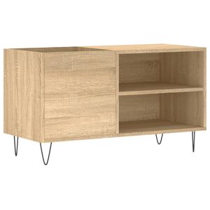 vidaXL Record Cabinet | Sonoma oak | Engineered wood, iron | Medium | Storage