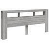 vidaXL LED Headboard Grey Sonoma 220x18.5x103.5 cm Engineered Wood