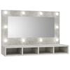 vidaXL Mirror Cabinet with LED Concrete Grey 90x31,5x62 cm