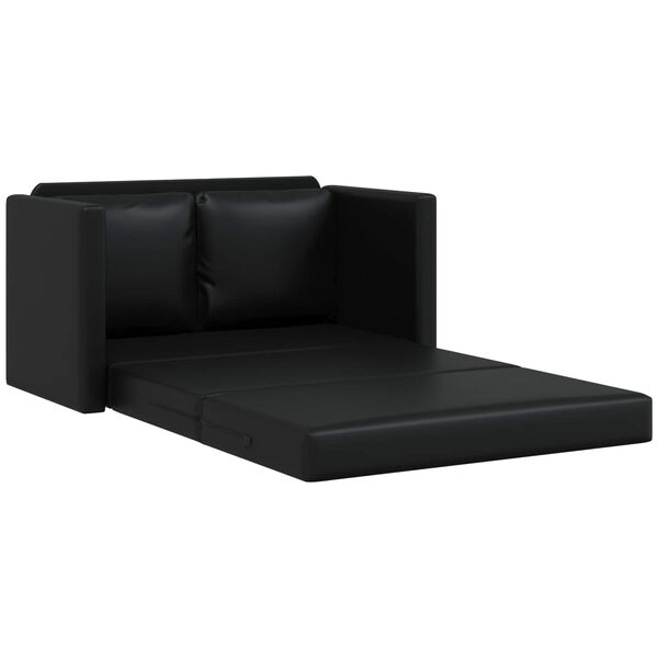 vidaXL Folding Sofa Bed Black 112 x 60 x 55 cm PVC