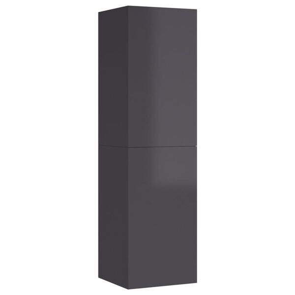 vidaXL TV Cabinet High Gloss Grey 30.5x30x110 cm Engineered Wood