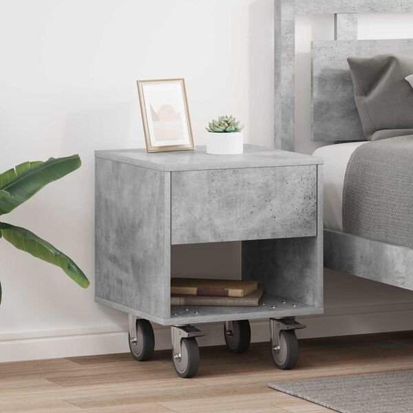 vidaXL Bedside Table 2 pcs Concrete Grey 40.5 x 40 x 48 cm