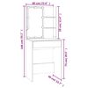 vidaXL LED Dressing Table with 2 Cabinets Concrete Grey Engineered Wood
