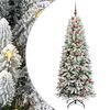 vidaXL Artificial Christmas Tree with 300 LEDs with Stand White 210 cm