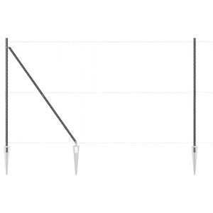vidaXL Ground Spike Fence Post 13 pcs Grey Powder-Coated Steel