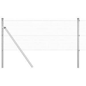 vidaXL Welded Wire Fence Ground Fix 10 x 0.4 m Galvanised Steel Silver