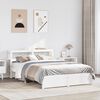 vidaXL Bed Frame with Headboard without Mattress White 140x200 cm