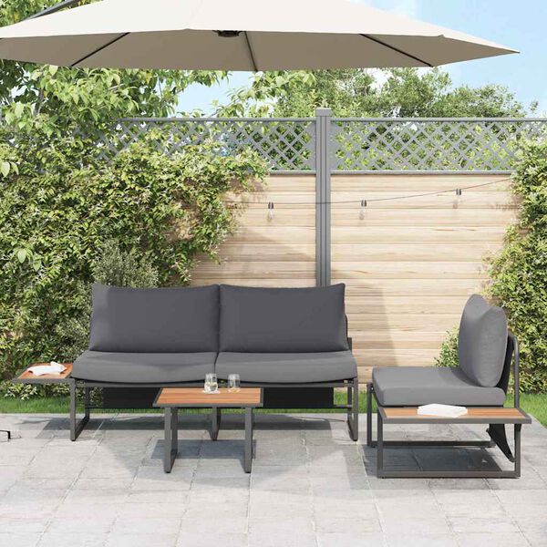 vidaXL Garden Dining Set 3 pcs Anthracite Steel