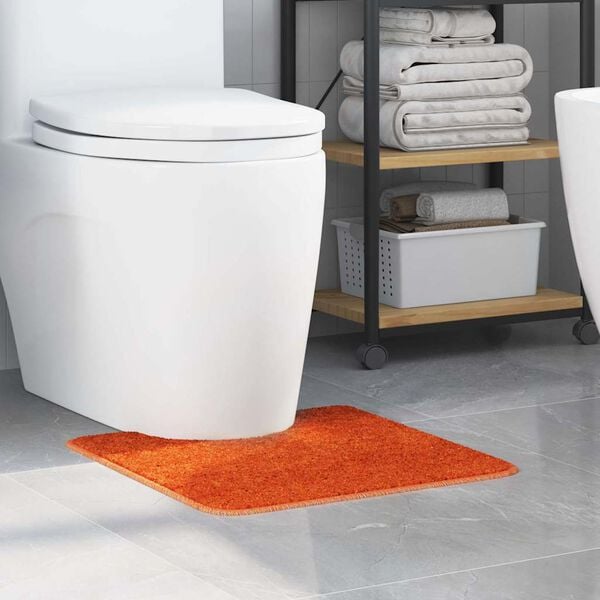 vidaXL Anti-slip Bath Mat with Toilet Cut Orange 50 x 50 cm PP