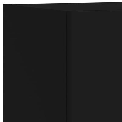 vidaXL TV Cabinets with LED Lights 2 pcs Black 30.5x30x90 cm