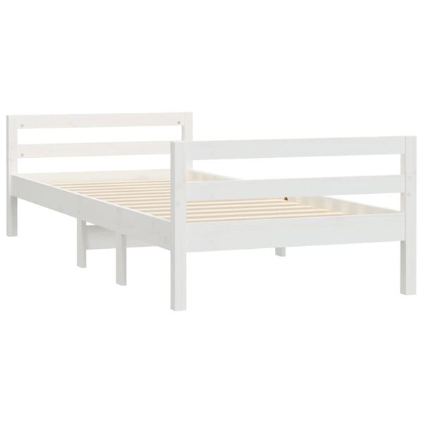 vidaXL Bed Frame without Mattress White 80x200 cm Solid Wood Pine