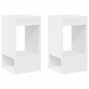 vidaXL End Table 2 pcs White 30 x 30 x 56 cm Engineered Wood