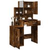 vidaXL Dressing Table with Cabinet Smoked Oak 80x35x132 cm