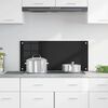 vidaXL Kitchen Backsplash Black 90 x 40 cm Tempered Glass