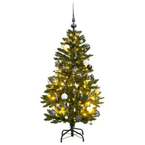 vidaXL Artificial Hinged Christmas Tree 150 LEDs & Ball Set 120 cm