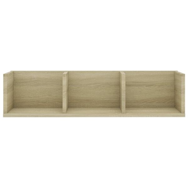 vidaXL CD Wall Shelf Sonoma Oak 75x18x18 cm Engineered Wood