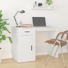 vidaXL Desk with Cabinet White Engineered Wood