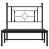 vidaXL Metal Bed Frame without Mattress with Headboard Black 90x200cm