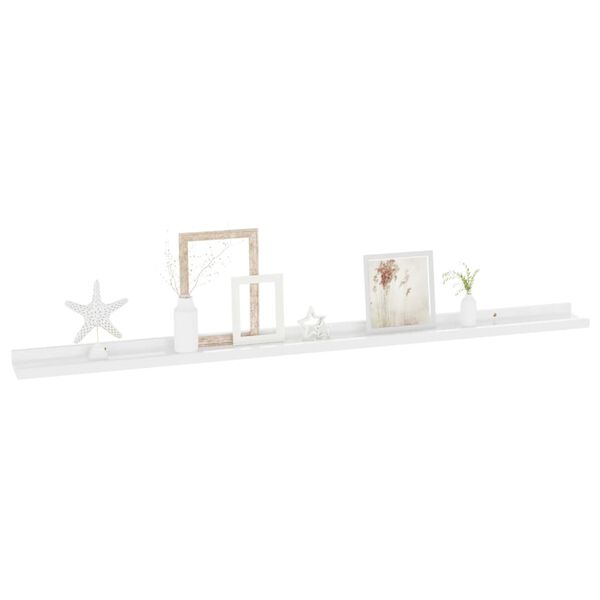 vidaXL Wall Shelves 2 pcs High Gloss White 115x9x3 cm