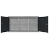 vidaXL Wall Mounted Tool Cabinet Industrial Style Metal Grey and Black