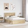 vidaXL Bed Frame with Headboard Sonoma 160 x 200 cm Solid Pine Wood